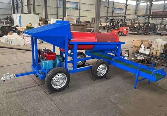 Draagbare Trommel-goudmijnmachine voor het scheiden van goud uit alluviaal zand 400 kg capaciteit
