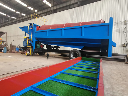100 ton Grote capaciteit mobiele goudtrommel schermmachine voor de mijnbouw van goud wasinstallatie