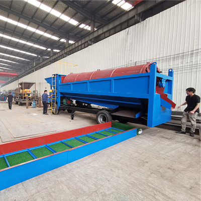 100 ton Grote capaciteit mobiele goudtrommel schermmachine voor de mijnbouw van goud wasinstallatie