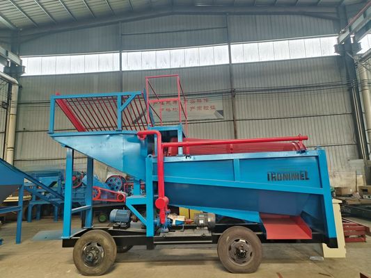 50 t/h capaciteit mobiele stalen trommelscreeningsplaats voor het zeven van goud in het mijnbouwproces