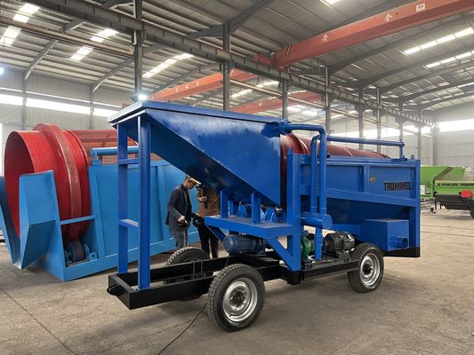 Kleine capaciteit 20 ton Gold Sand Separation Alluvial Gold Mining Trommel Washing Plant