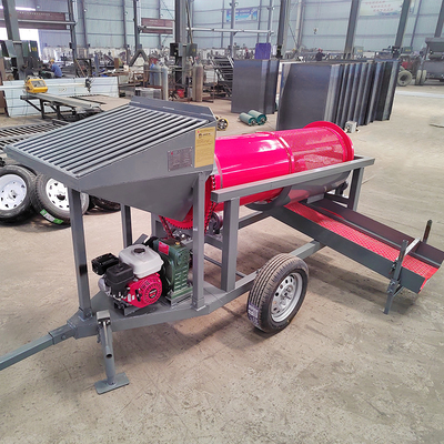 5-10T/H Capaciteit Mijn zeefinstallatie Placer River Gold Mining Equipment Trommel Screen