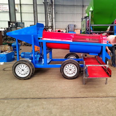 Kleine capaciteit 10 ton mobiele goudsandseparator mijnbouw trommel schermwasinstallatie