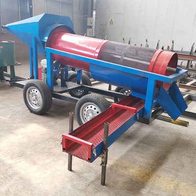 Kleine capaciteit 10 ton mobiele goudsandseparator mijnbouw trommel schermwasinstallatie