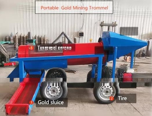 Kleinschalige Alluviale Gold Washing Plant Mobile Mining Trommel Screen voor het sorteren van goud