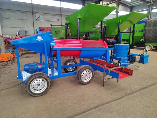 Kleinschalige Alluviale Gold Washing Plant Mobile Mining Trommel Screen voor het sorteren van goud