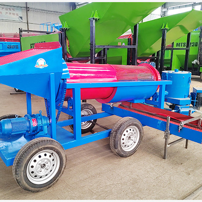 10 ton per uur Draagbare Alluviale Gold Wash Plant met voedingsgrootte kleiner dan 300 mm