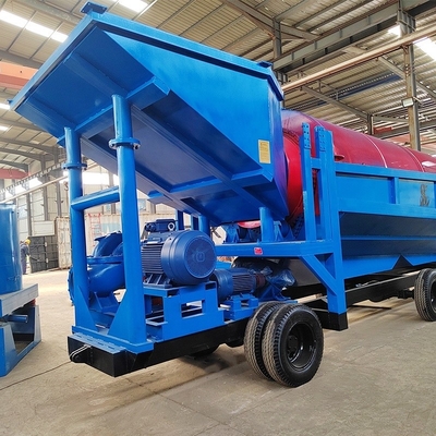Mobiele goudtrommel scherm Alluviaal zand diamant scheidingsaanleg met 98% efficiëntie