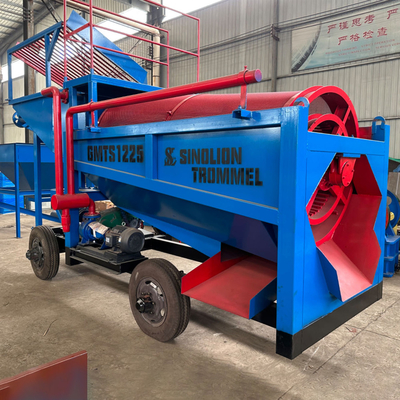 Goudmijnconcentratieapparatuur met 1900 kg mobiele trommel- en spinnerseparator