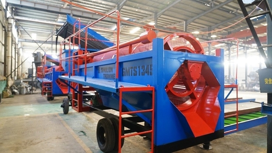 80-150 t/h mobiele alluviale goudertswasinstallatie trommelwasser met all-in-one-functie