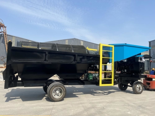 80-150 t/h mobiele alluviale goudertswasinstallatie trommelwasser met all-in-one-functie