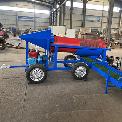 620 KG Gold Mining Trommel Machine Voedingsgrootte Minder dan 300 mm Draagbaar