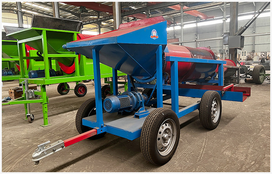 620 KG Gold Mining Trommel Machine Voedingsgrootte Minder dan 300 mm Draagbaar