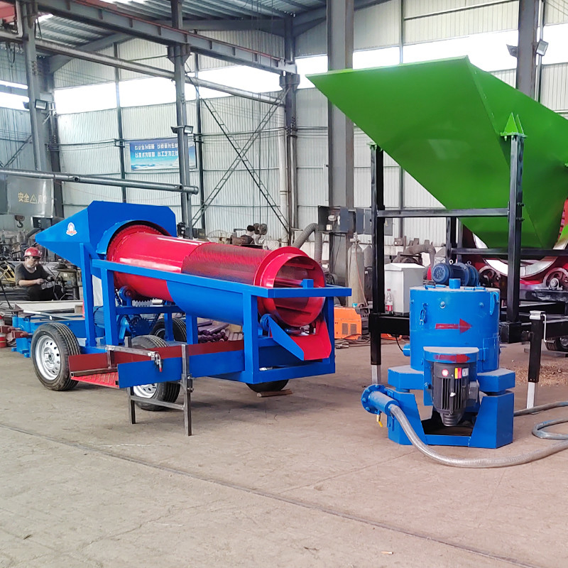 Mobiel type Kleine productie Goud trommel scherm met trekhaak voor gemakkelijke bediening