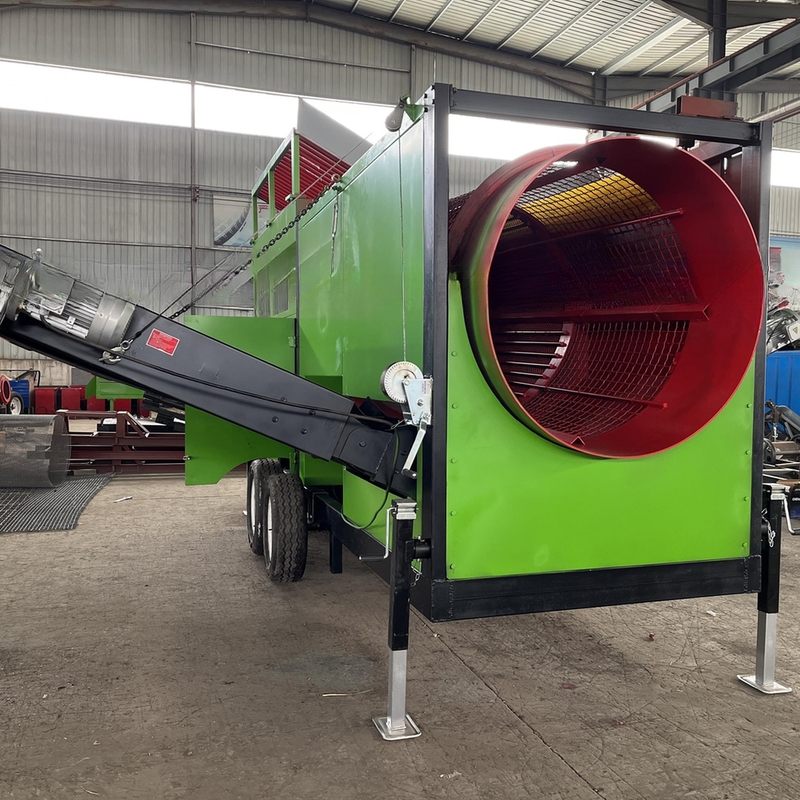 Rotary Drum Trommel Screener voor Compost Houtskool Grond Vuurhout Rotswormen Bovengrond