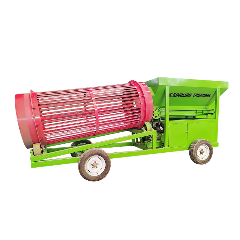 Aanpassing mobiele draaibare brandhout trommel scherm met minder dan 300 mm voedingsgrootte