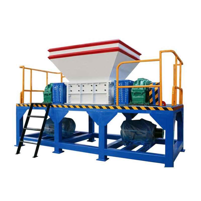 Mobiele dubbele schacht afval ijzer auto schelp metaal shredder machine voor een lange levensduur