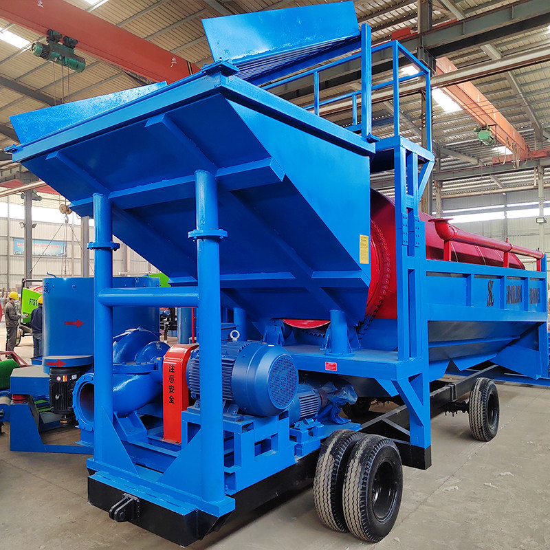Mobiele Trommel-goudwasinstallatie voor goudseparatie-mijnbouwapparatuur met een capaciteit van 3000 kg