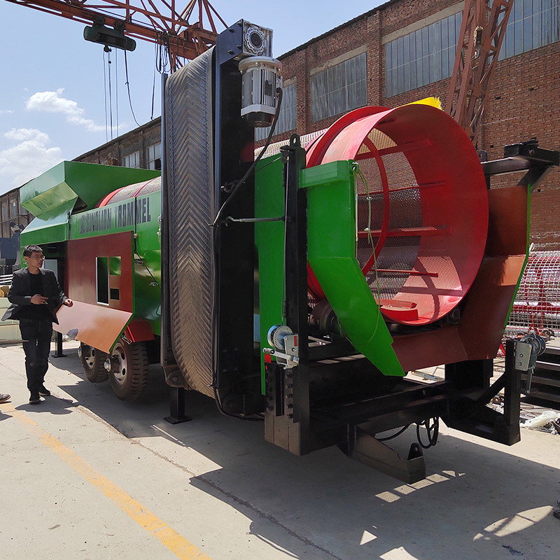 2000 kg mobiele trommel scherm voor mijnbouwmachines draagbare roterende trommel wasmachine