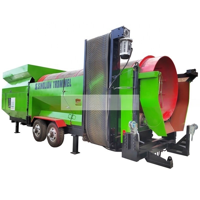Compost Sieve Trommel Screen Machine met vervoerband geschikt voor verschillende modellen gemaakt