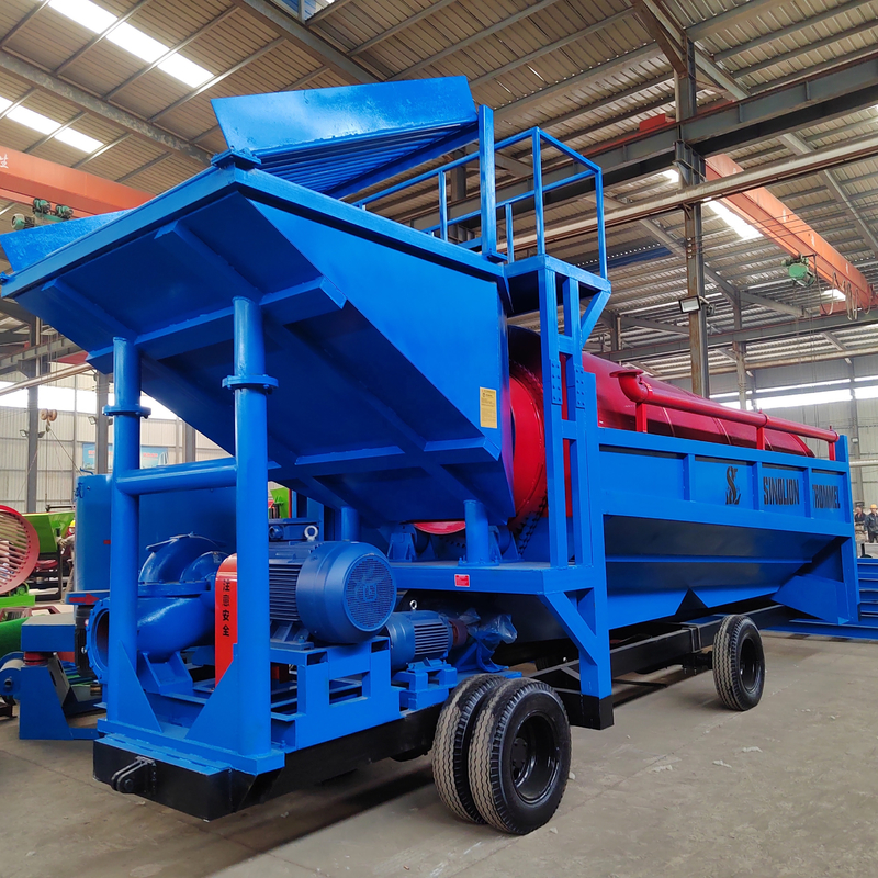 50-500 ton per uur Capaciteit Draagbare goudwinningstoestellen Goudwassen Trommel scherm